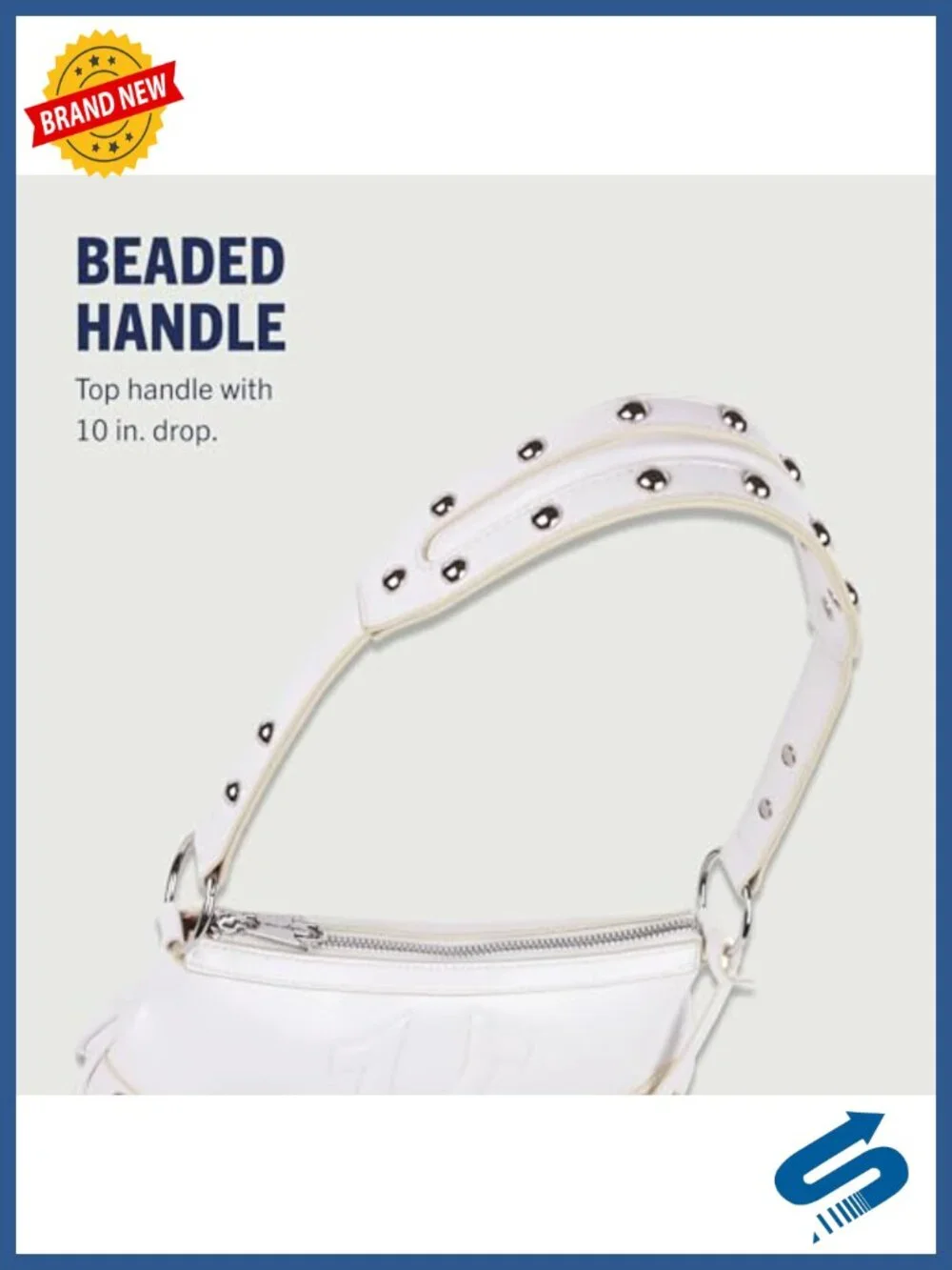 Mini Shoulder Bag with Gold Hardware and Zip-Top Closure